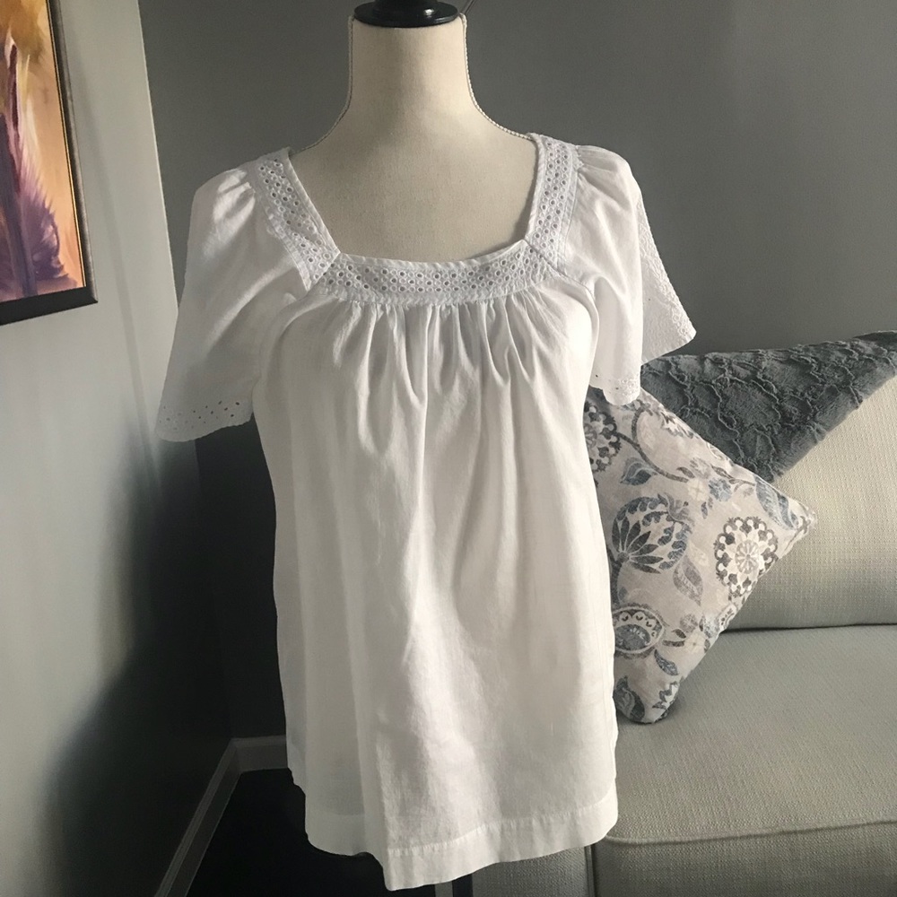 White Peasant Cotton Top